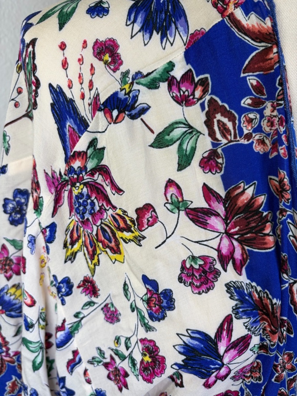 Democracy Floral Rayon Kimono Duster - Size L/XL - Picture 8 of 10